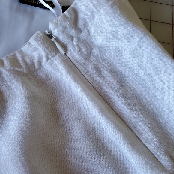 Ecologie Linen Blend Off white Gored Skirt size 4 - Picture 3 of 5